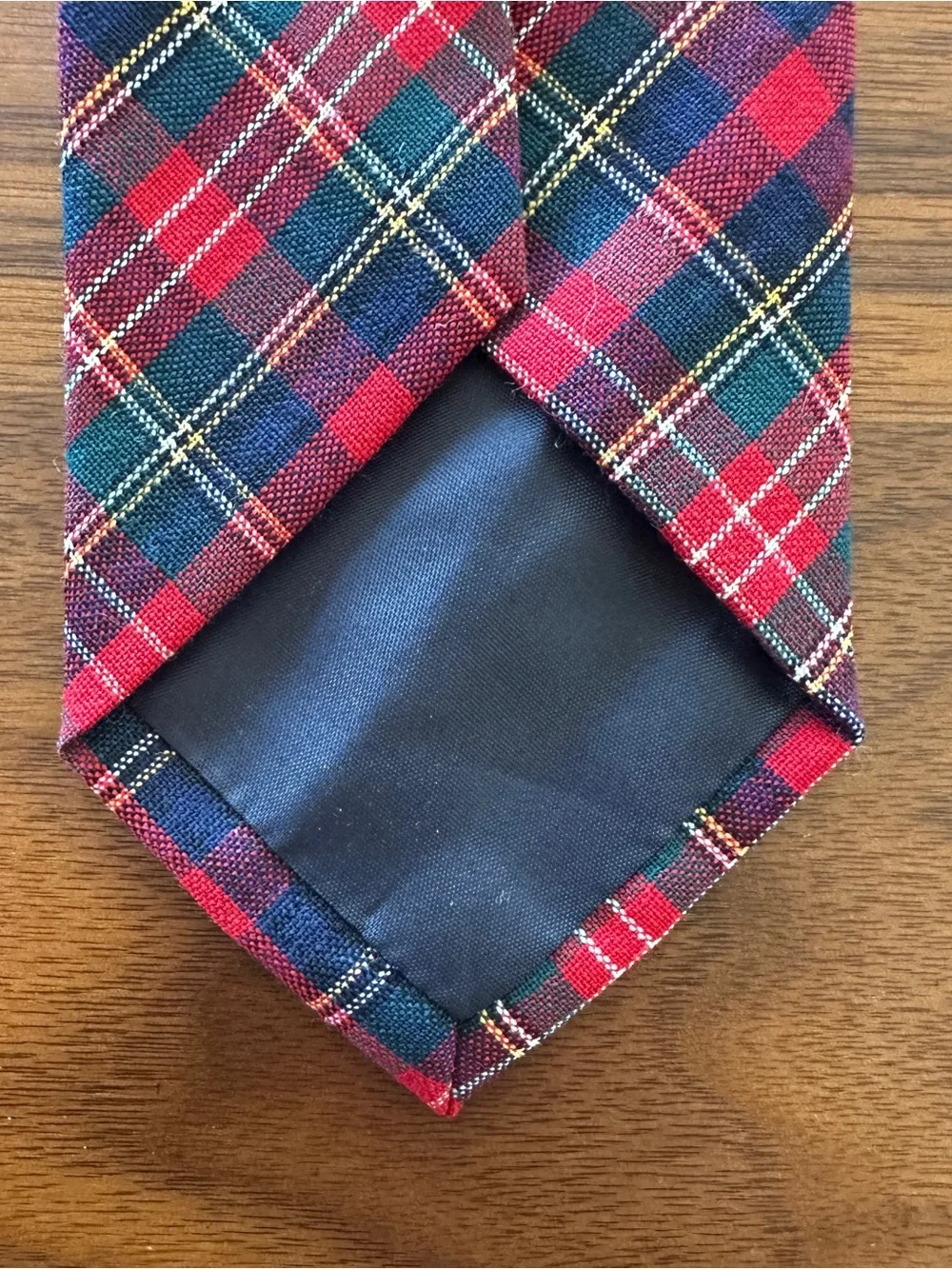 Pendleton Plaid Wool Tie in Red, Green & Navy